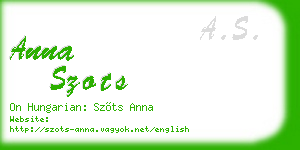 anna szots business card