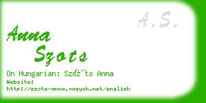 anna szots business card